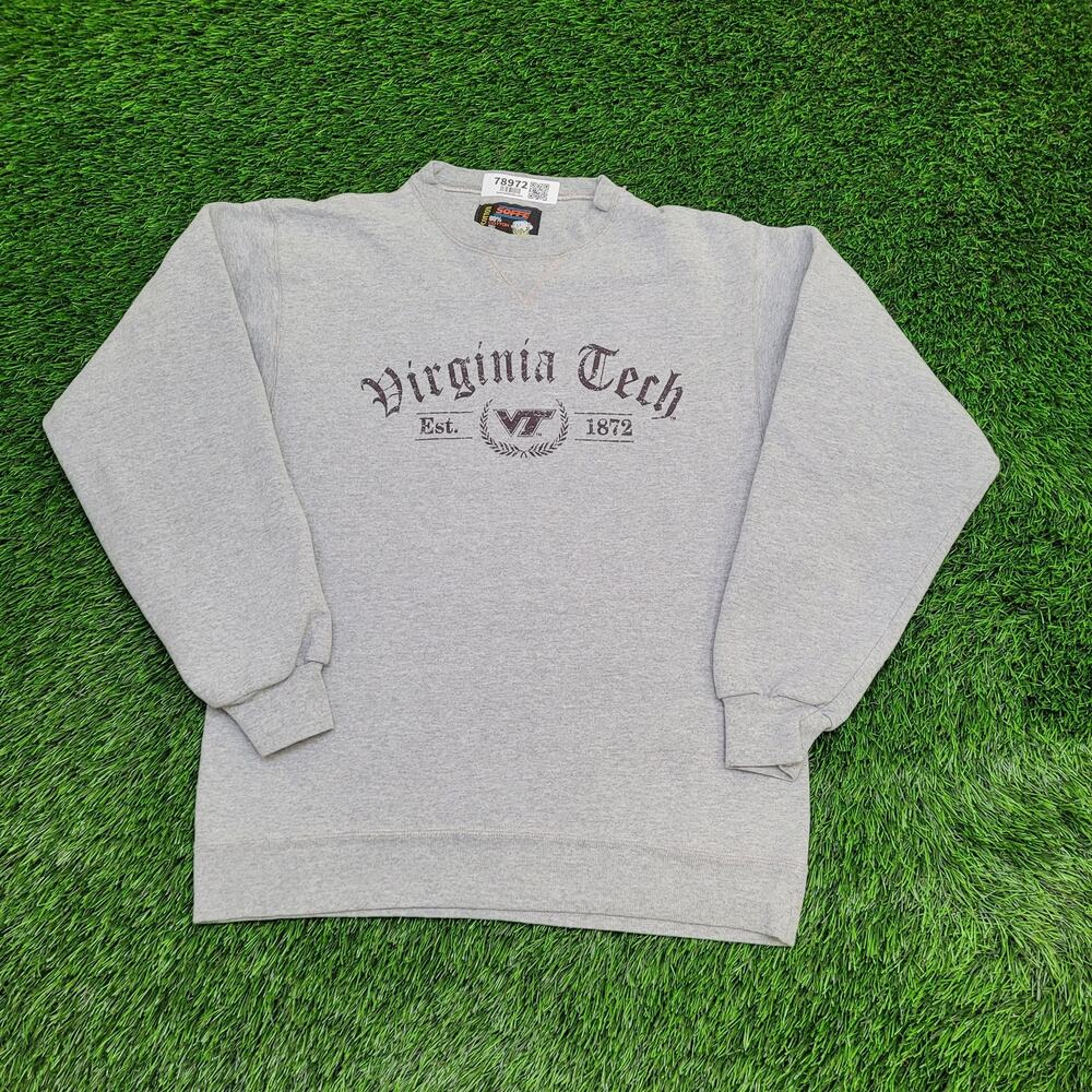 Vintage Virginia-Tech Sweatshirt Medium 20x27 Gray